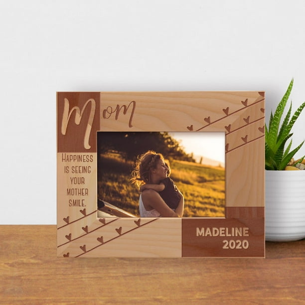 Happiness Is Seeing My Mother Smile Black Metal Engraved Photo Frame 5 By 7 inch Horizontal Standing Happiness Is Seeing My Mother Smile Black Metal Engraved Photo Frame 5 By 7 inch Horizontal Standing